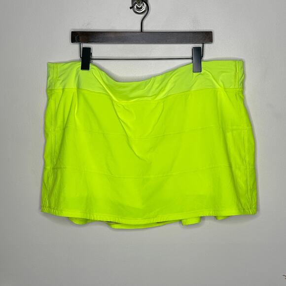 LULULEMON Pace Rival Mid-Rise Skirt 15" Length Tall Highlight Yellow Sz 20 {II1} - Picture 4 of 8